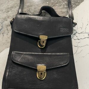 Black Leather Bag, Made in Italy